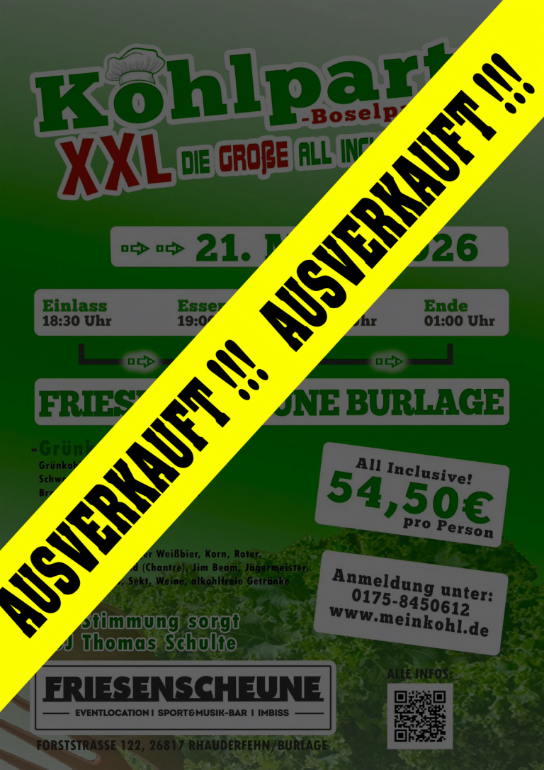 kohlparty ausverkauft