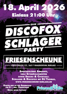 Discofox & Schlager Party in der Friesenscheune